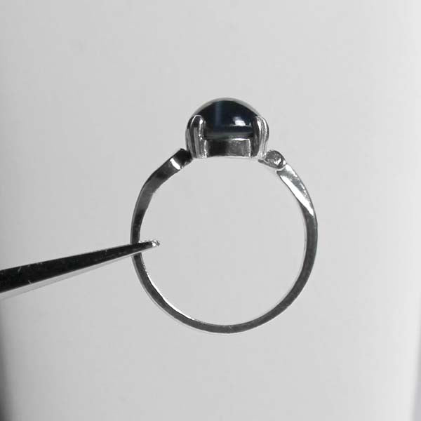 Genuine Blue Star Sapphire Ring 925 Sterling Silver / 3-Carats / Oval-Shaped