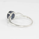 Genuine Blue Star Sapphire Ring 925 Sterling Silver / Split-Shank