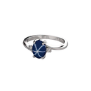 Cornflower blue star sapphire ring 925 sterling silver accented