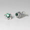 Emerald Stud Earrings 925 Sterling Silver / Flower-Style