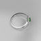 Emerald Ring 925 Sterling Silver / Halo-Style