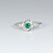 Genuine Colombian Emerald Ring 925 Sterling Silver / Flower-Style