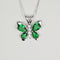 Emerald Necklace 925 Sterling Silver / Butterfly-Style