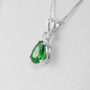 Emerald Necklace 925 Sterling Silver / Pear-Shaped