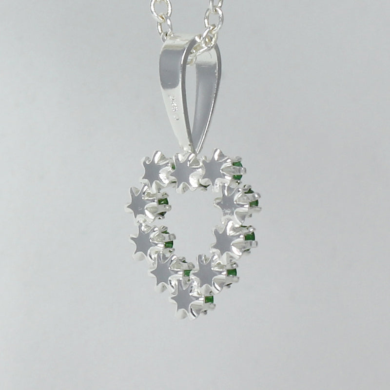 Emerald Necklace 925 Sterling Silver / Heart-Shaped Pendant
