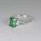 Emerald Ring 925 Sterling Silver / Diamond Accents / Oval-Cut