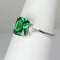 Emerald Ring 925 Sterling Silver / Diamond Accents / Oval-Cut