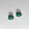Emerald Stud Earrings 925 Sterling Silver / Round-Shaped