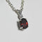 Natural Garnet Necklace 925 Sterling Silver / Genuine Sapphire Accent / Oval-Shaped