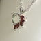 Natural Garnet Necklace 925 Sterling Silver / Heart-Shaped