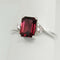 Natural Garnet Ring 925 Sterling Silver / Sapphire Accents