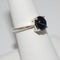 Genuine Blue Star Sapphire Ring 925 Sterling Silver / Oval-Shaped Solitaire