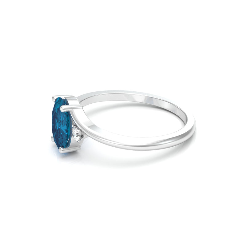 Yotreasure | Moonstone London Blue Topaz Solid 925 Sterling Silver Ring 11