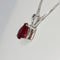 Genuine Ruby Necklace 14K White Gold / Pear-Shaped