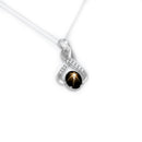 Genuine Black Star Sapphire Necklace Sterling Silver 925 / Infinity-Style
