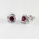 Genuine ruby earrings rose shaped 1.1