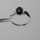 Natural Iolite Ring 925 Sterling Silver / Swirl-Style Cabochon