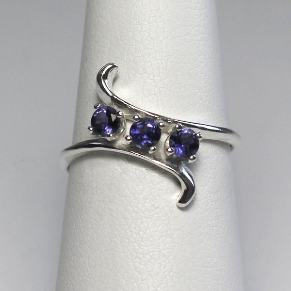 Natural Iolite 925 Sterling Silver Ring / Mother's Ring
