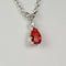 Mexican Fire Opal Necklace 925 Sterling Silver Pear-Shaped