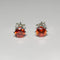 Mexican Fire Opal 925 Sterling Silver Stud Earrings / Round-Shaped