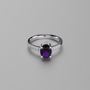 Natural African Amethyst Ring 925 Sterling Silver / 2.2 Ct