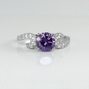 Natural African Amethyst Ring 925 Sterling Silver / Bypass-Style