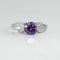 Natural African Amethyst Ring 925 Sterling Silver / Bypass-Style