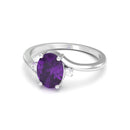 Natural African Amethyst Ring 925 Sterling Silver accented