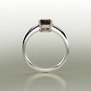 Natural Garnet Ring 925 Sterling Silver / Round-Shaped
