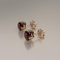 Natural Garnet Stud Earrings Solid 14K Yellow Gold / Round-Shaped