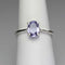 Natural Iolite Ring 925 Sterling Silver / Oval-Shaped Solitaire