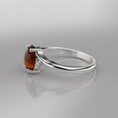 Natural Mexican Fire Opal and Genuine Topaz Accents Ring 925 Sterling Silver / Oval-Shaped Cabochon