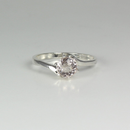 Natural Pink Morganite Ring 925 Sterling Silver / Round-Shaped
