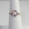 Natural Morganite Ring 925 Sterling Silver / Bypass-Style