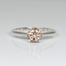 Natural Pink Morganite Ring 925 Sterling Silver / Round-Shaped