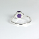 Natural African Amethyst 925 Sterling Silver Ring with Emeralds