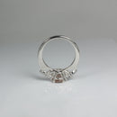 Natural Morganite Ring 925 Sterling Silver / Oval-Shaped Accented