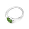 Natural Peridot Ring 925 Sterling Silver / Genuine Sapphire Accents / Oval-Shaped