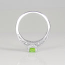 Natural Peridot Ring 925 Sterling Silver / Celtic-Style