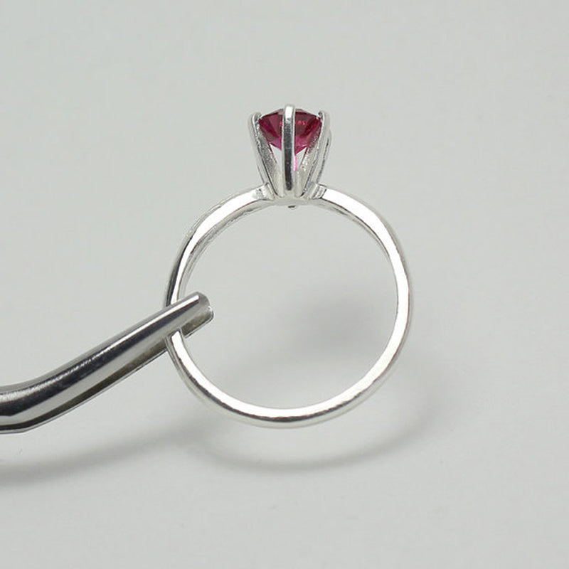 Ruby Ring 925 Sterling Silver / Engagement-Style