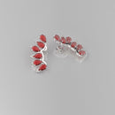 Ruby and Diamond Accents 14K White Gold-Filled Stud Earrings