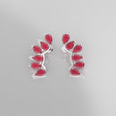 Ruby and Diamond Accents 14K White Gold-Filled Stud Earrings