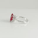 Ruby Ring 925 Sterling Silver / Marquise-Cut