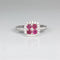 Ruby and White Diamonds Halo Ring 925 Sterling Silver  / Cushion-Cut