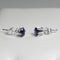 Blue Sapphire Stud Earrings 925 Sterling Silver  / Round-Shaped
