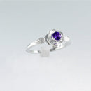 Blue Sapphire Ring 925 Sterling Silver / Rose-Shaped