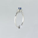 Blue Sapphire Ring 925 Sterling Silver / Rose-Shaped