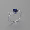 Blue Sapphire Ring 925 Sterling Silver / Genuine Topaz Accents