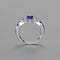 Blue Sapphire Ring 925 Sterling Silver / Genuine Topaz Accents