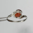 Natural Spessartite Garnet Ring 925 Sterling Silver / Bypass-Style